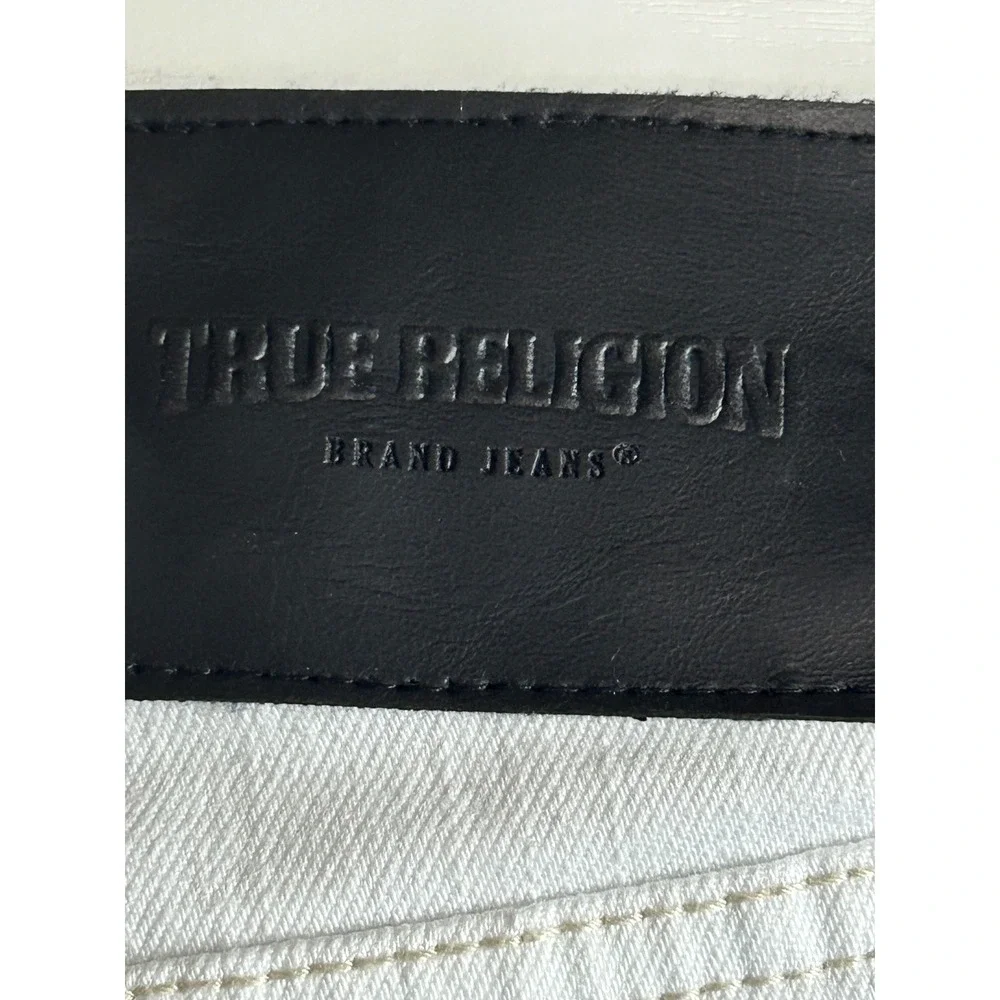 True Religion Rocco Relaxed Skinny Jeans White Renegade SN Mens 33 Stretch Denim